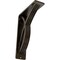 Ekena Millwork Miller Wrought Iron Bracket, (Triple center brace), Antiqued Pale Gold 2"W x 5 1/2"D x 8"H BKTM02X05X08TMIAPG - alternate 1